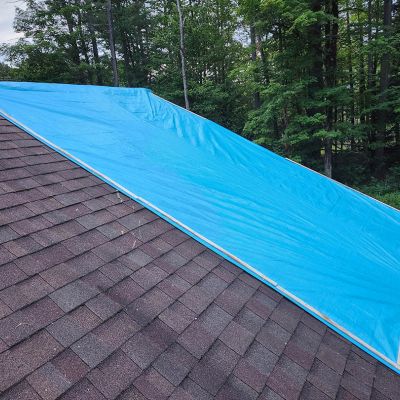 Emergency tree service operation site