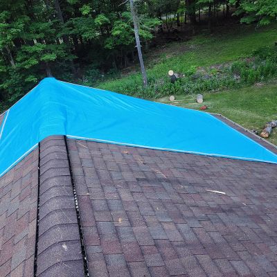 Emergency tree service operation site