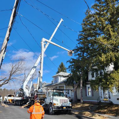 Emergency tree service operation site