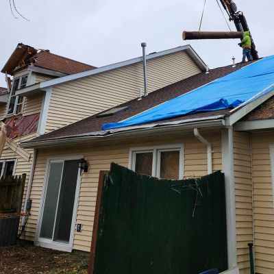 Emergency tree service operation site